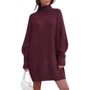 Sweater Dresses for Women Wine Red